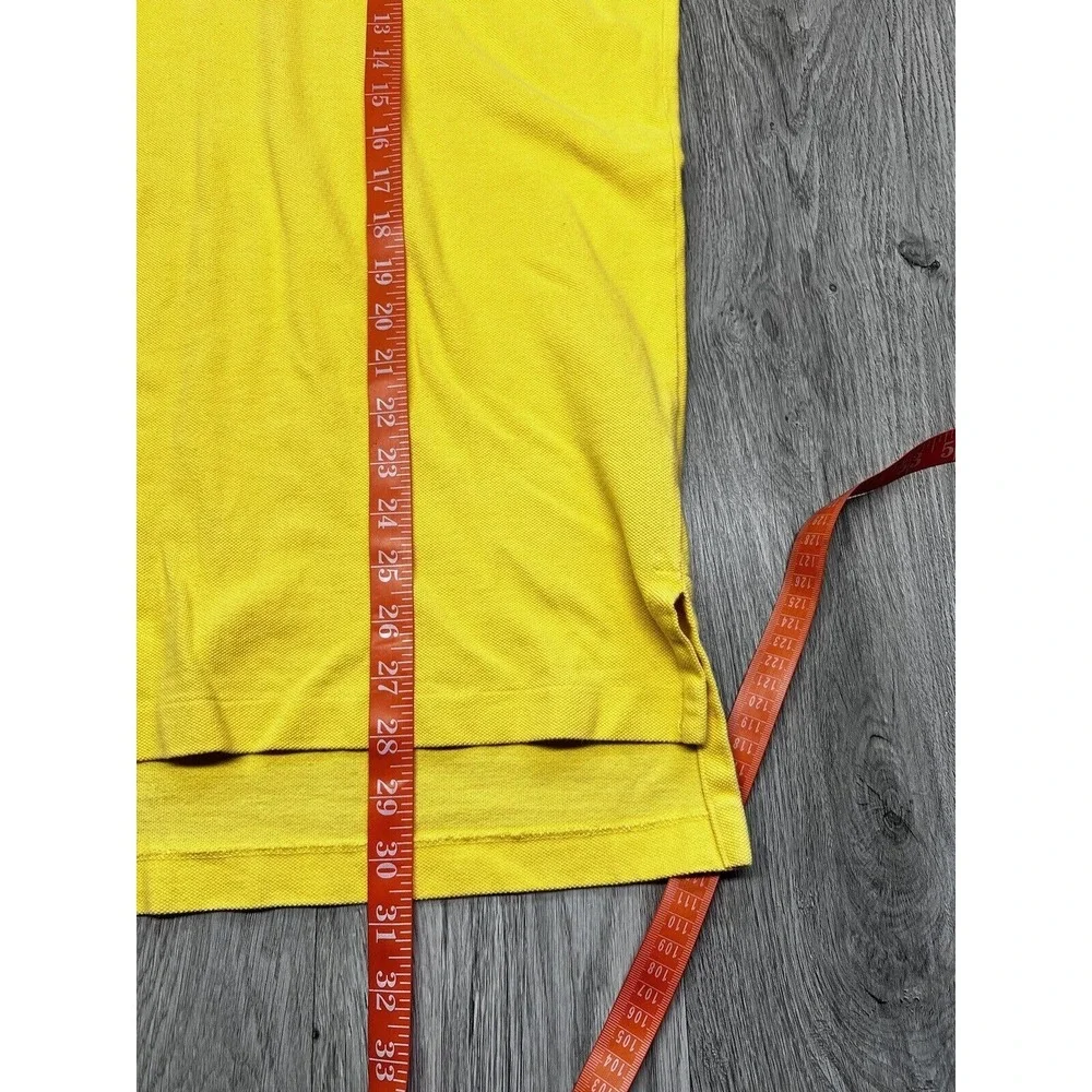 Vintage Ralph Lauren Polo Shirt Preppy Collared Pique‎ Knit Pastel Yellow Size L